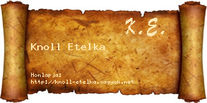 Knoll Etelka névjegykártya